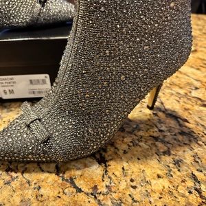 RHINESTONE BOOTS BY INC ❤️Ignacia Dark Pewter 3.5” Covered Stiletto. NWT & Box
